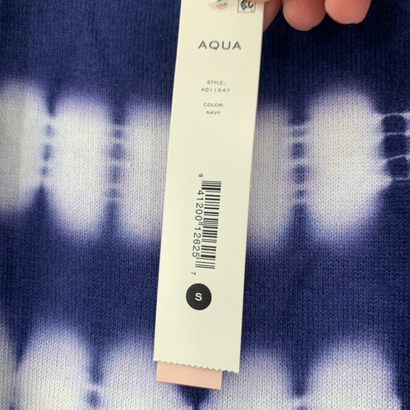 2/$30 AQUA Brand Tie Dye Pullover Size S Blue Hooded Hoodie Thin Lightweight - Picture 5 of 7